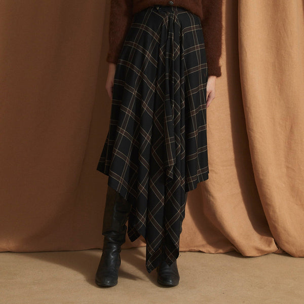 SOPHIE + LUCIE Panuelo Berlin Check Skirt in Brown