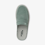 KICKBACK Frenchy Suede Mules in Moonstone Blue