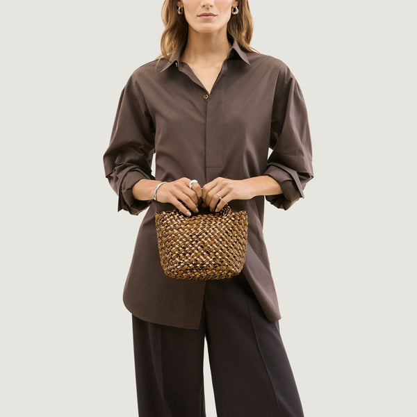 NAGHEDI St Barths Petit Metallic Tote in Firenze