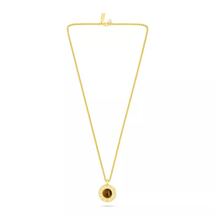 TALIS CHAINS Zodiac Pendant Necklace in Tigers Eye
