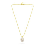 TALIS CHAINS Protective Hand Pendant Necklace in Grey Agate