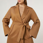 MARINA RINALDI Candido Water-Repellent Gabardine Trench Coat in Camel