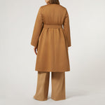 MARINA RINALDI Candido Water-Repellent Gabardine Trench Coat in Camel