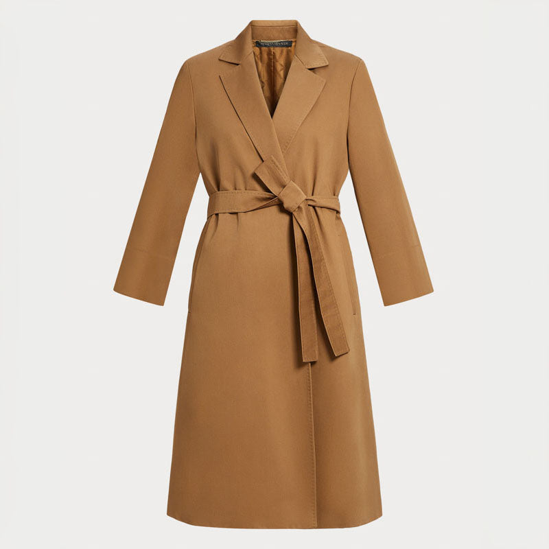 MARINA RINALDI Candido Water-Repellent Gabardine Trench Coat in Camel