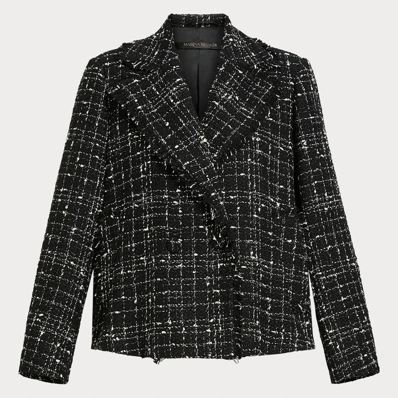 MARINA RINALDI Saggina Check Blazer in Black