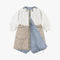 MARFA STANCE Parachute Quilted Parka in Glacier Blue /White/Dove Grey