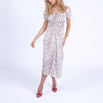 NEW DAY ORIGINALS Babbington Satin Viscose Dress in Strawberries & Cream