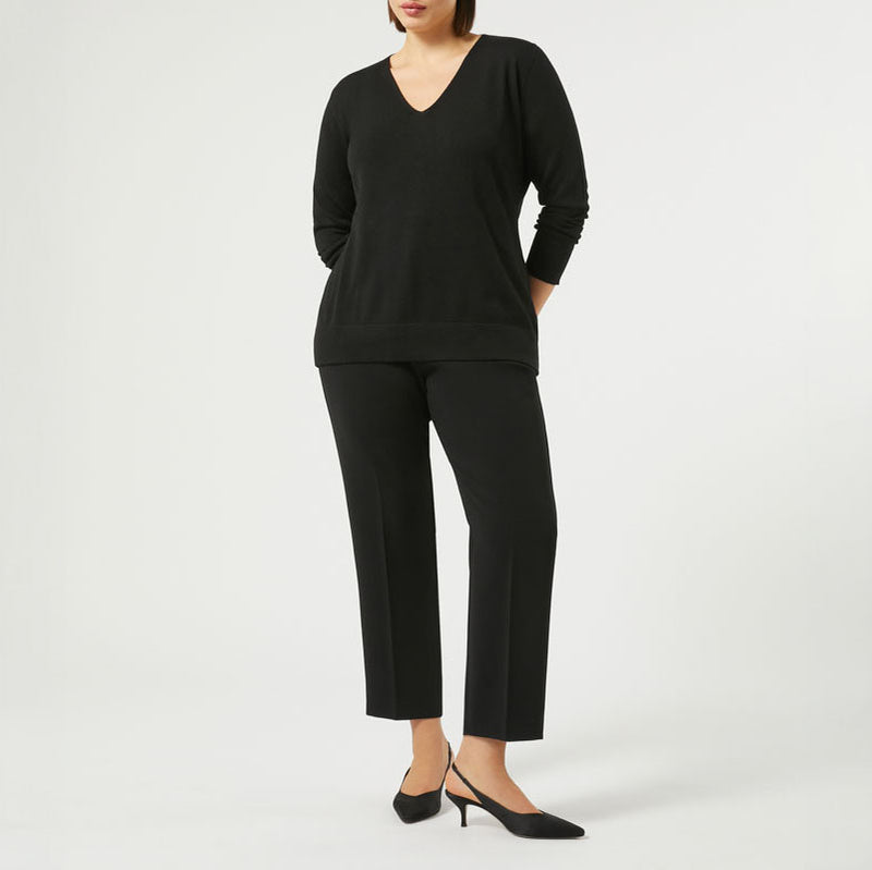 MARINA RINALDI Ravel Triacetate Cady Trousers in Black