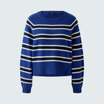 OUI Stripe Round Neck Jumper in Blue/Blue