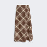 WEEKEND MAX MARA WKDLanoso Wool Twill Skirt  in Brown Tartan