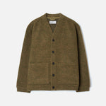 UNIVERSAL WORKS Advance Wool Mix Cardigan in Olive