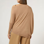MARINA RINALDI Unito Wool & Silk Blend Sweater in Camel