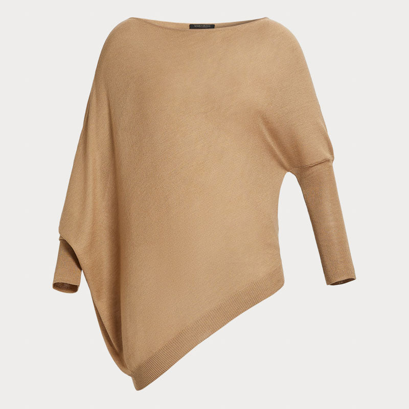 MARINA RINALDI Unito Wool & Silk Blend Sweater in Camel