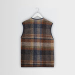 WAX LONDON Gower Ari Wool Blend Check Gilet in Oatmeal/Multi