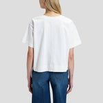 LEE Short Sleeve Cropped T Shirt in Bright White
