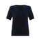MARBLE Round Neck Short Sleeve Knitted Top in Ink Blue
