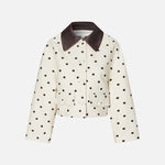 BAUM UND PFERDGARTEN Bebeth Cropped Jacket in Egret Creme Dot