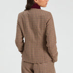 VILAGALLO Dori Houndstooth Jacket  in Burgundy