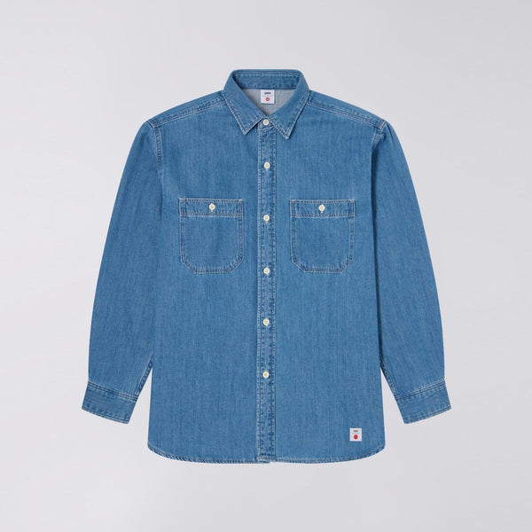 EDWIN Work Shirt in Blue Light Used