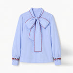SOPHIE + LUCIE Luciana Cotton Poplin Shirt in Blue