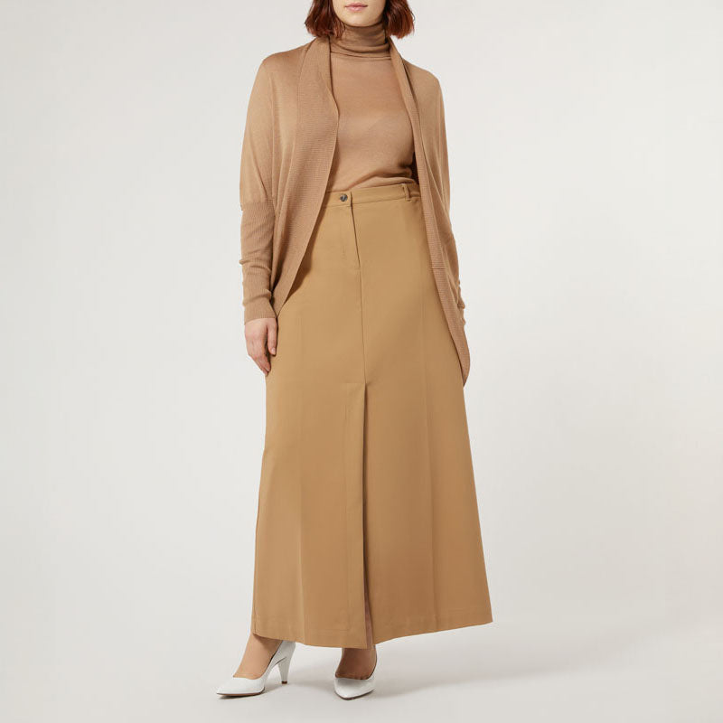 MARINA RINALDI Segovia Wool & Cashmere Cardigan in Camel