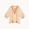 M.A.B.E Talia Embroidered Short Sleeve Top in Beige/Orange