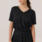ARTLOVE Francesca V Neck T Shirt in Black