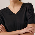 ARTLOVE Francesca V Neck T Shirt in Black