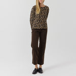 ARTLOVE Tonia L/S Leopard Print T Shirt in Brown