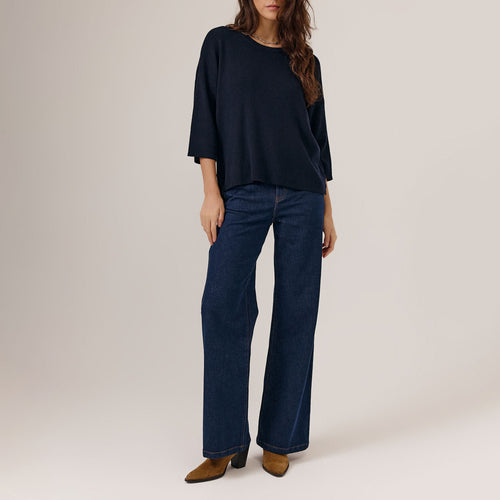 ARTLOVE Aroa 3/4 Sleeve Jumper in Navy