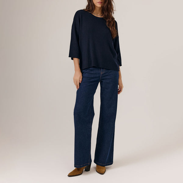 ARTLOVE Aroa 3/4 Sleeve Jumper in Navy