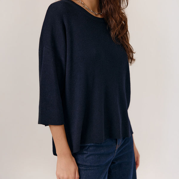 ARTLOVE Aroa 3/4 Sleeve Jumper in Navy