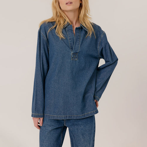 ARTLOVE Traute Denim Blouse in Blue