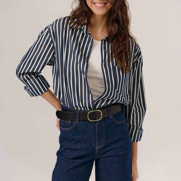 ARTLOVE Claire Striped Shirt in Navy