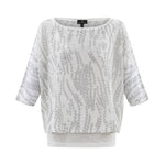 MARBLE Printed Top with Vest Top in Grey Combo