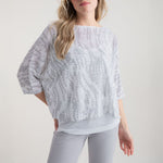 MARBLE Printed Top with Vest Top in Grey Combo