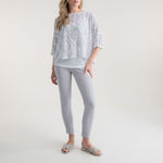 MARBLE Printed Top with Vest Top in Grey Combo