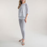MARBLE Printed Top with Vest Top in Grey Combo