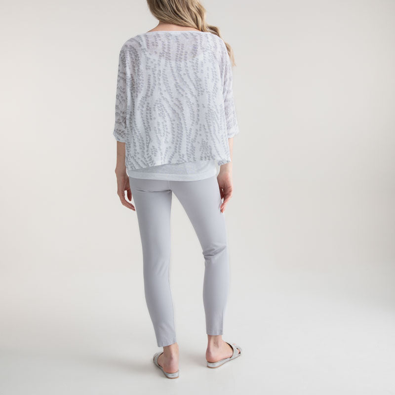 MARBLE Printed Top with Vest Top in Grey Combo