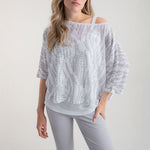 MARBLE Printed Top with Vest Top in Grey Combo