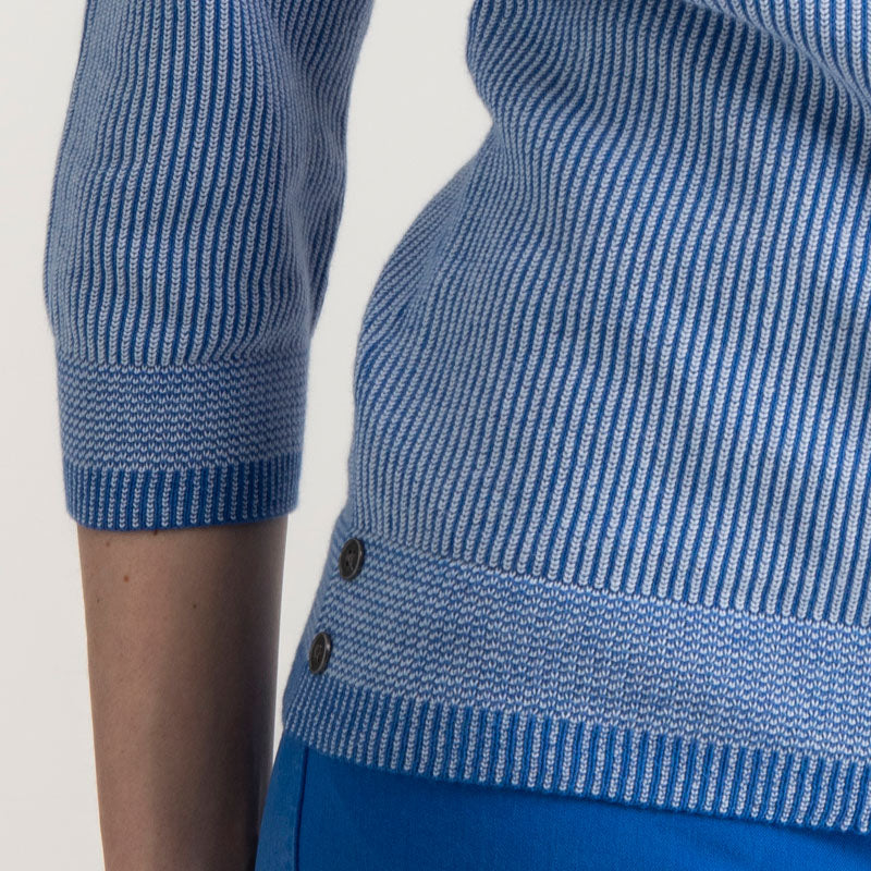 MARBLE Lightweight Jumper in Sky Blue/White