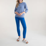 MARBLE Lightweight Jumper in Sky Blue/White