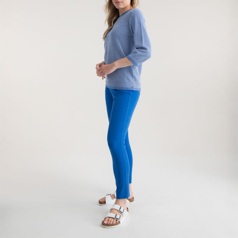 MARBLE Lightweight Jumper in Sky Blue/White