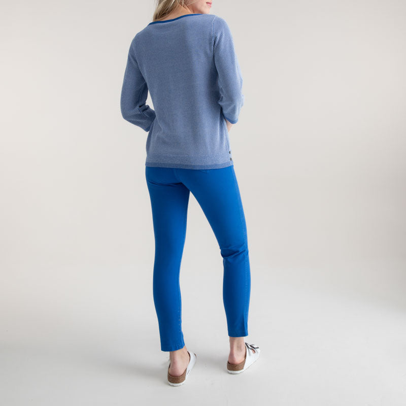 MARBLE Lightweight Jumper in Sky Blue/White