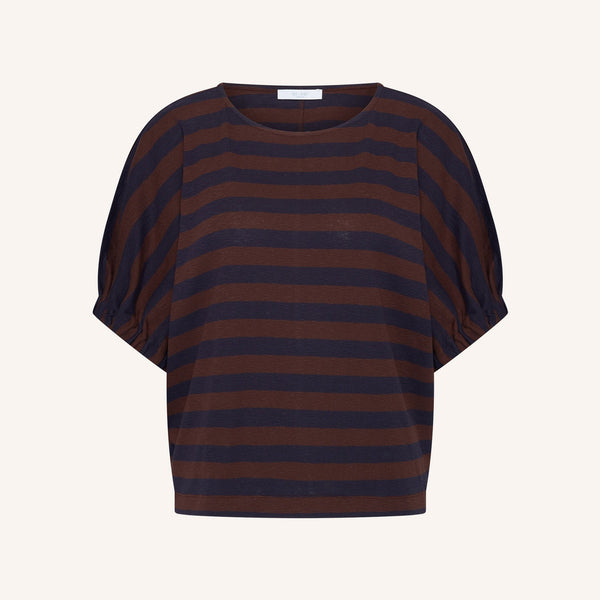 BY-BAR Merle Big Stripe Top in Coffee Bean