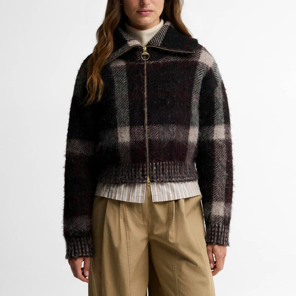 BARBOUR Carville Knitted Zip Through Jacket in Mutli
