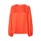 RABENS SALONER Lissy Contrast Lace Shirt in Deep Mandarin