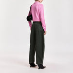 ESSENTIEL ANTWERP Kokos Colour Denim Barrel Leg Jeans in Dusty Green