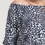 MARBLE Floaty Dress in Ink Blue/White