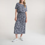 MARBLE Floaty Dress in Ink Blue/White